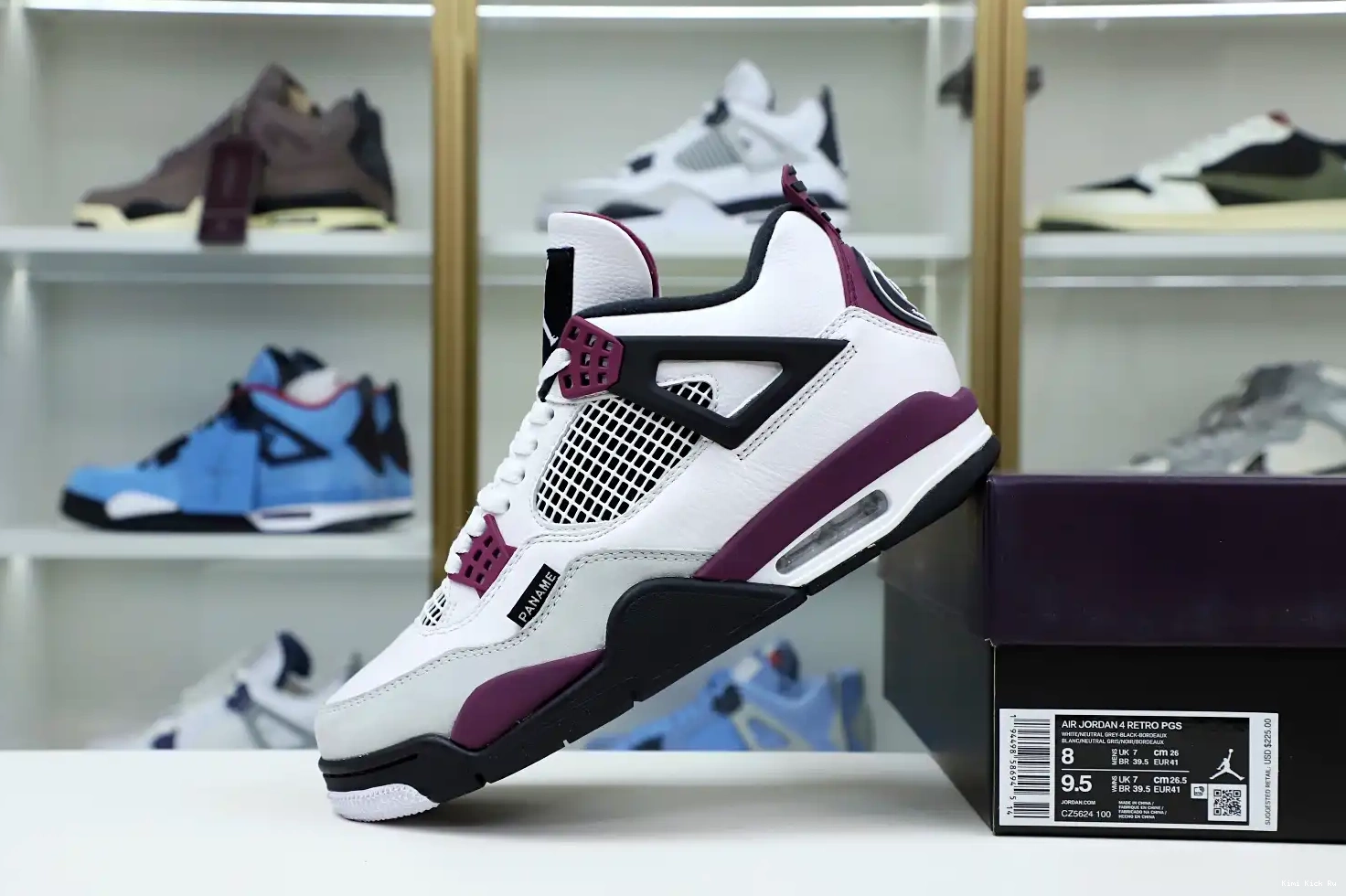 JORDAN 'BORDEAUX' X SAINT-GERMAIN AIR 4 AIR RETRO Kimikick PARIS JORDAN 0824